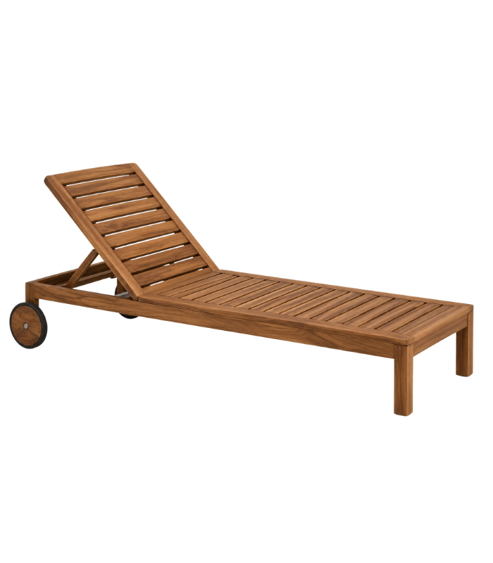 wood 001 Wooden Sun Lounger - Image 1