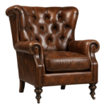 Classic Chesterfield Leather Wingback Armchair