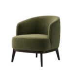 Modern Olive Velvet Accent Chair