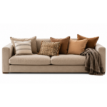 Beige Upholstered Sofa