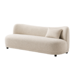 Cream Bouclé Curved Sofa