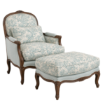 French Provincial Accent Chair & Ottoman Set