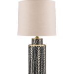 Black & White Geometric Ceramic Table Lamp