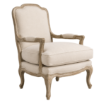 French Provincial Accent Chair – Ivory Linen