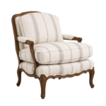 French Country Striped Accent Chair