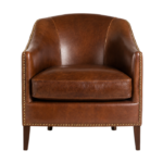 Vintage Brown Leather Accent Chair